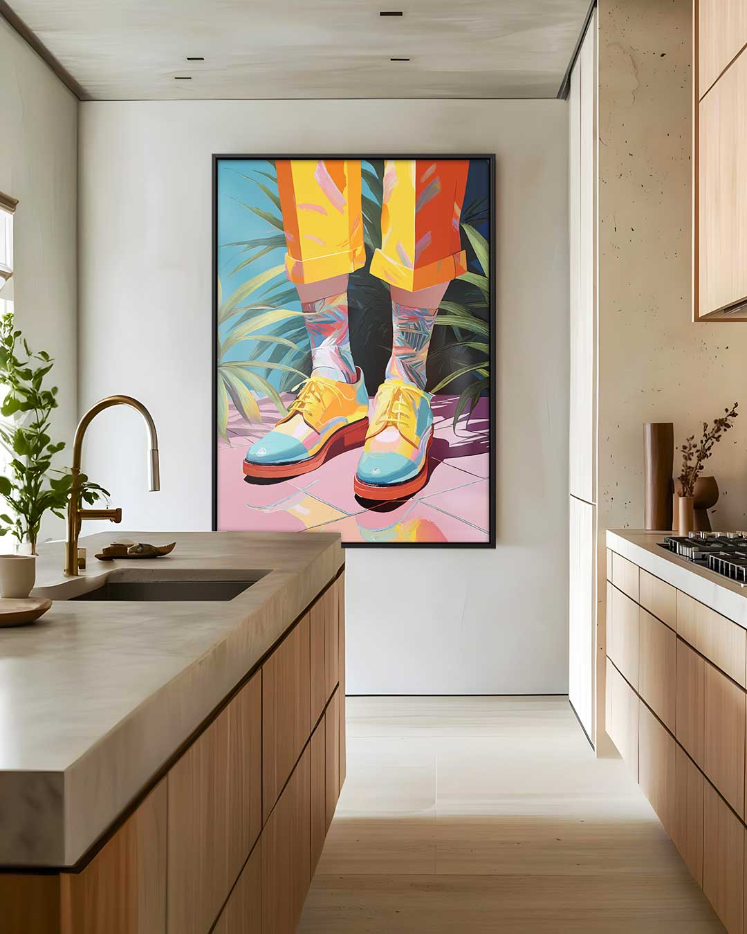 Kleurrijke Sokker Fantasie Kunstwerk-canvas-dibond-plexiglas-wanddecoratie-WallArtistic