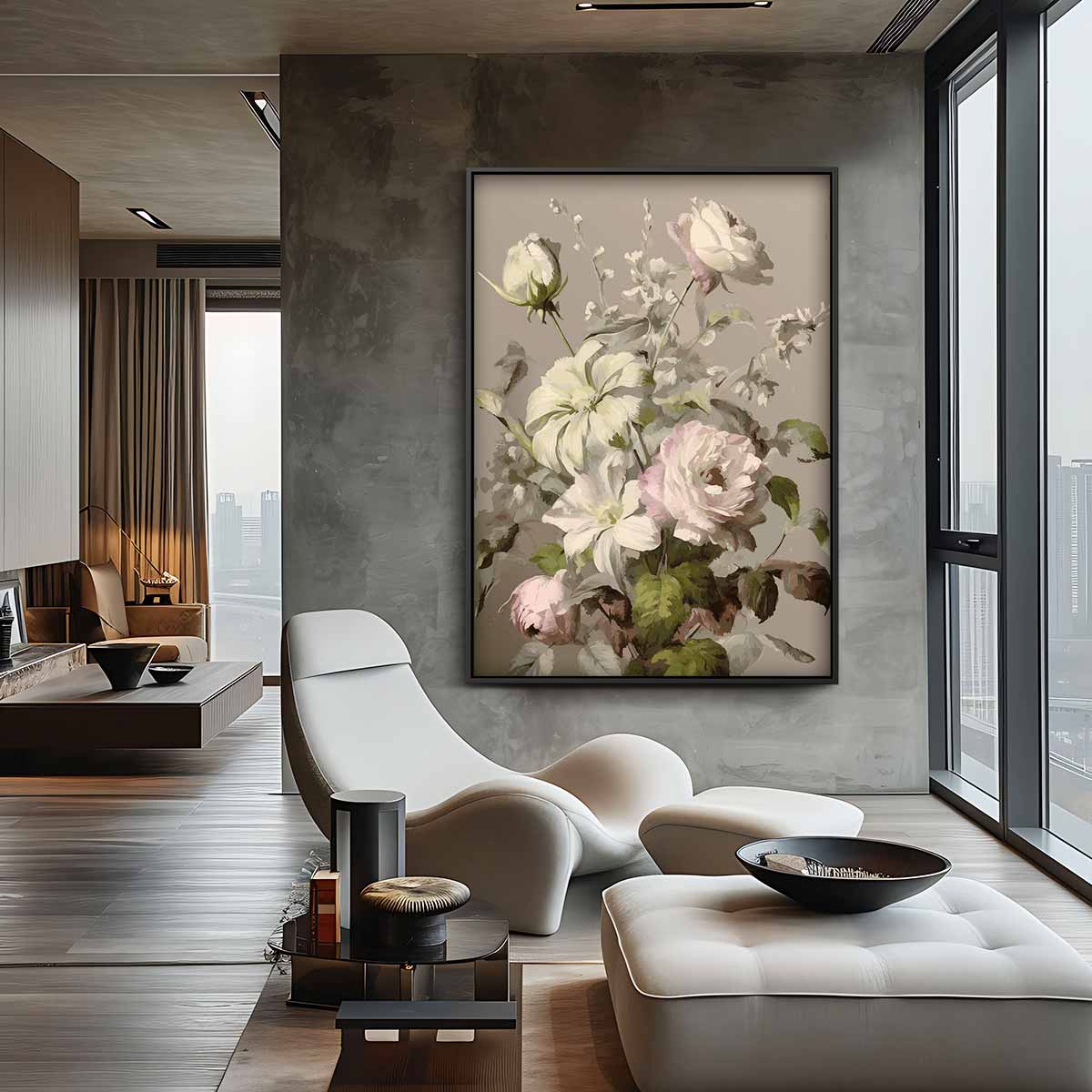 Bloemenpracht op Klassieke Manier Kunstwerk-canvas-dibond-plexiglas-wanddecoratie-WallArtistic