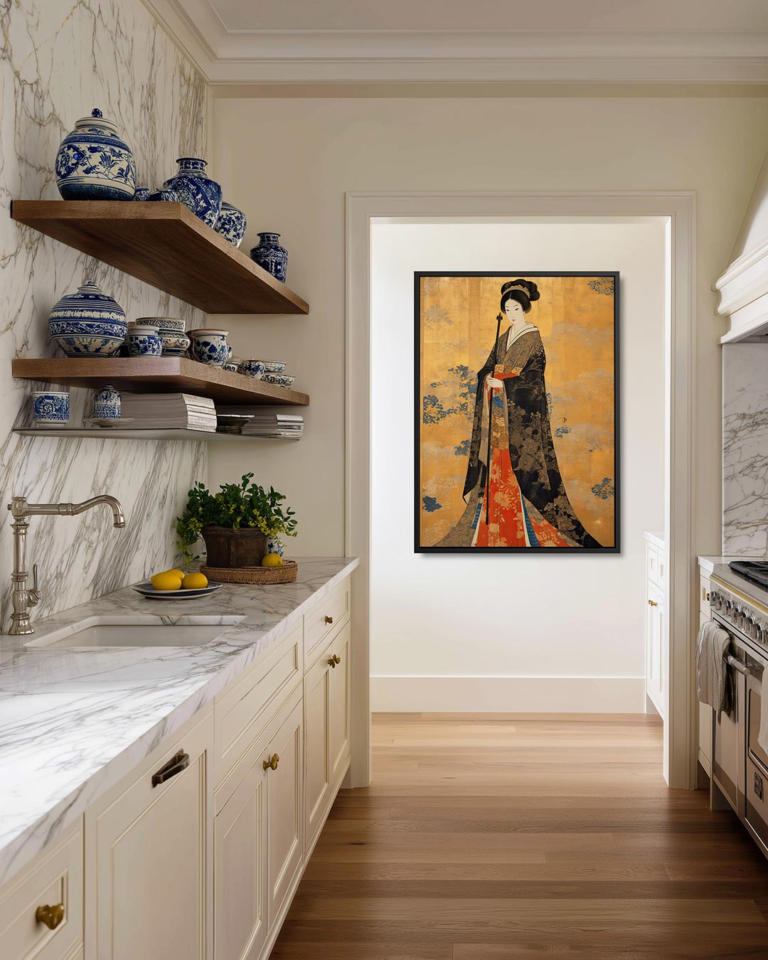 Elegante vrouwelijke figuur Kunstwerk