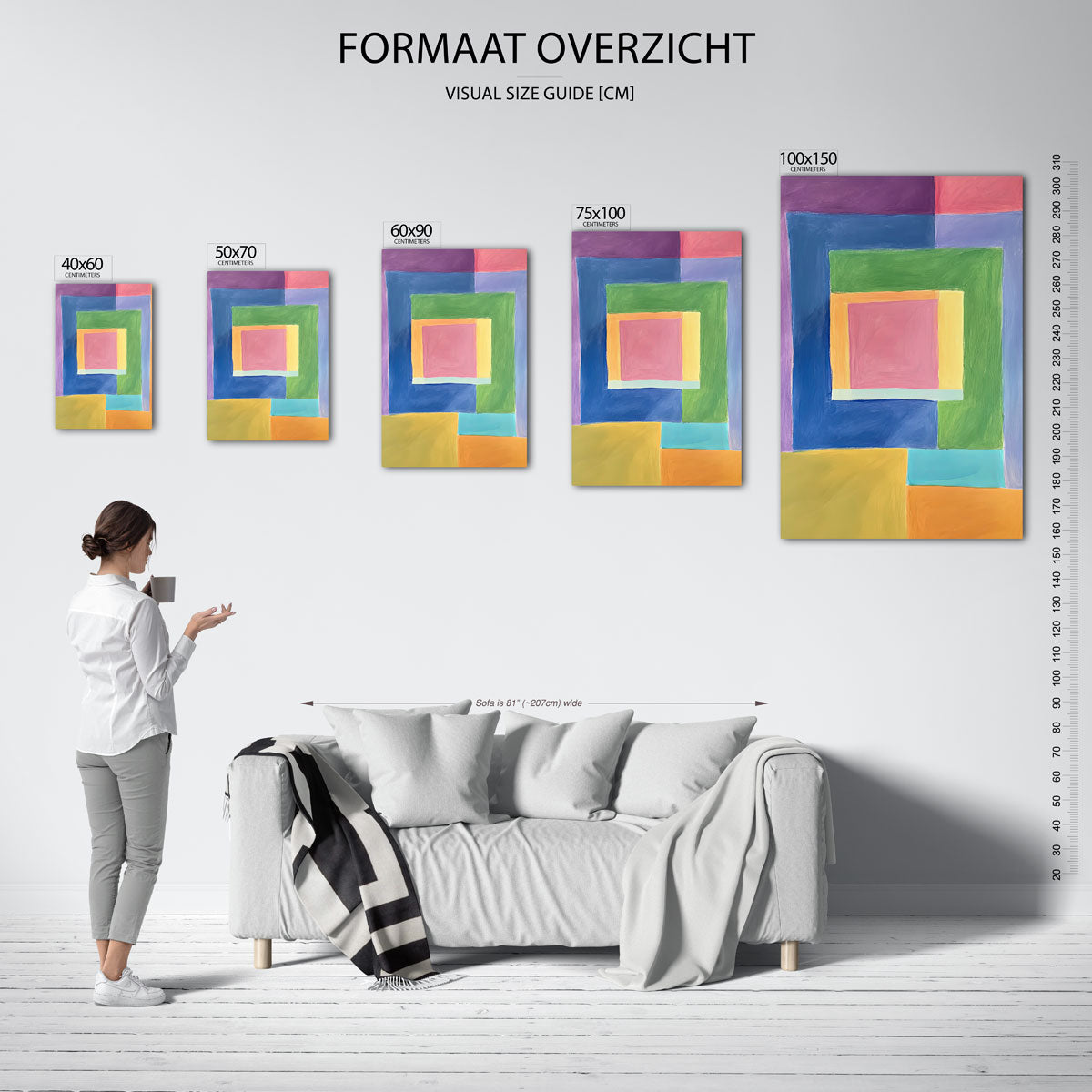 Kleurrijke geometrie Kunstwerk