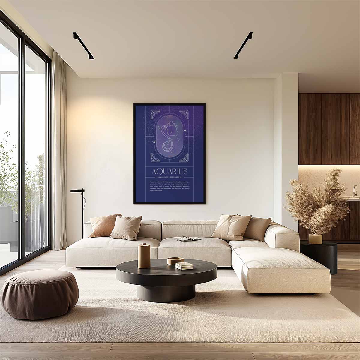 Aquarius Sterrenbeeld Poster Kunstwerk-canvas-dibond-plexiglas-wanddecoratie-WallArtistic