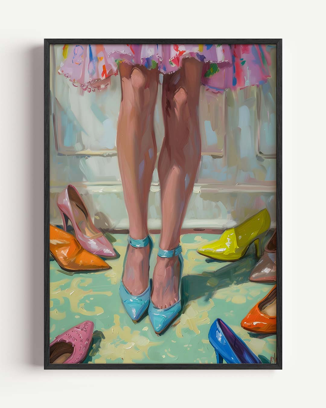 Kleurrijke Schoenenkeuze Poster-WallArtistic