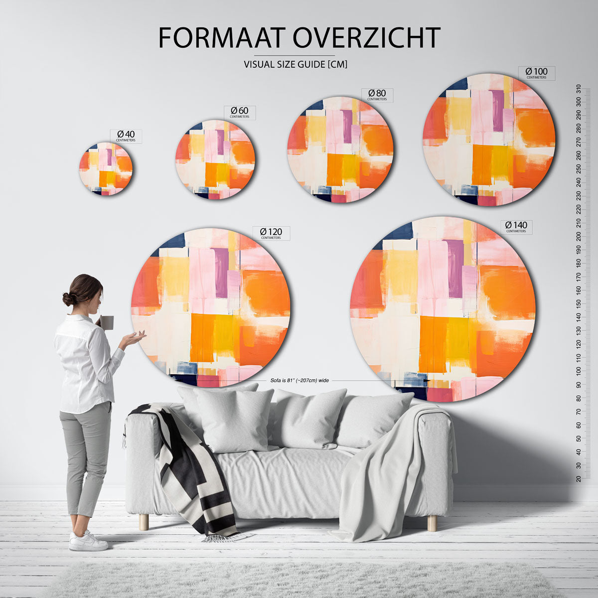 Abstracte vormen Muurcirkel