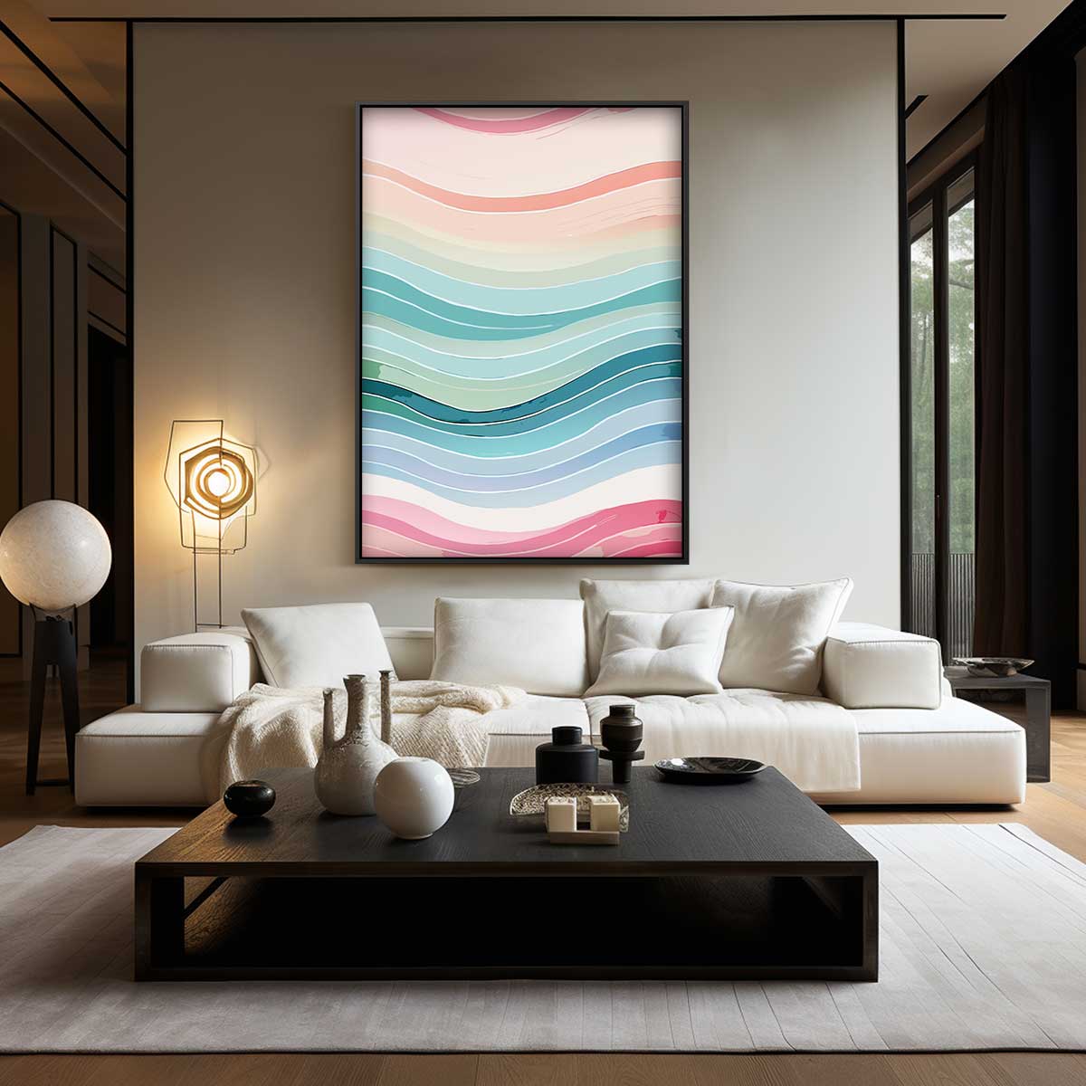 Golvende Kleurenpracht Kunstwerk-canvas-dibond-plexiglas-wanddecoratie-WallArtistic