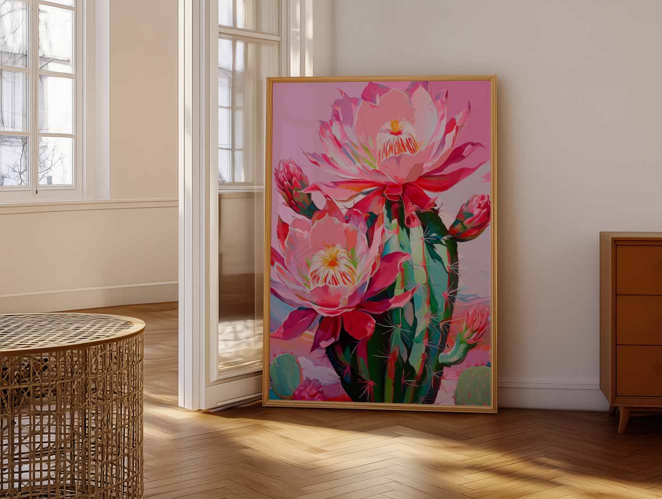 Kleurrijke Cactus Bloemenpracht Poster-WallArtistic