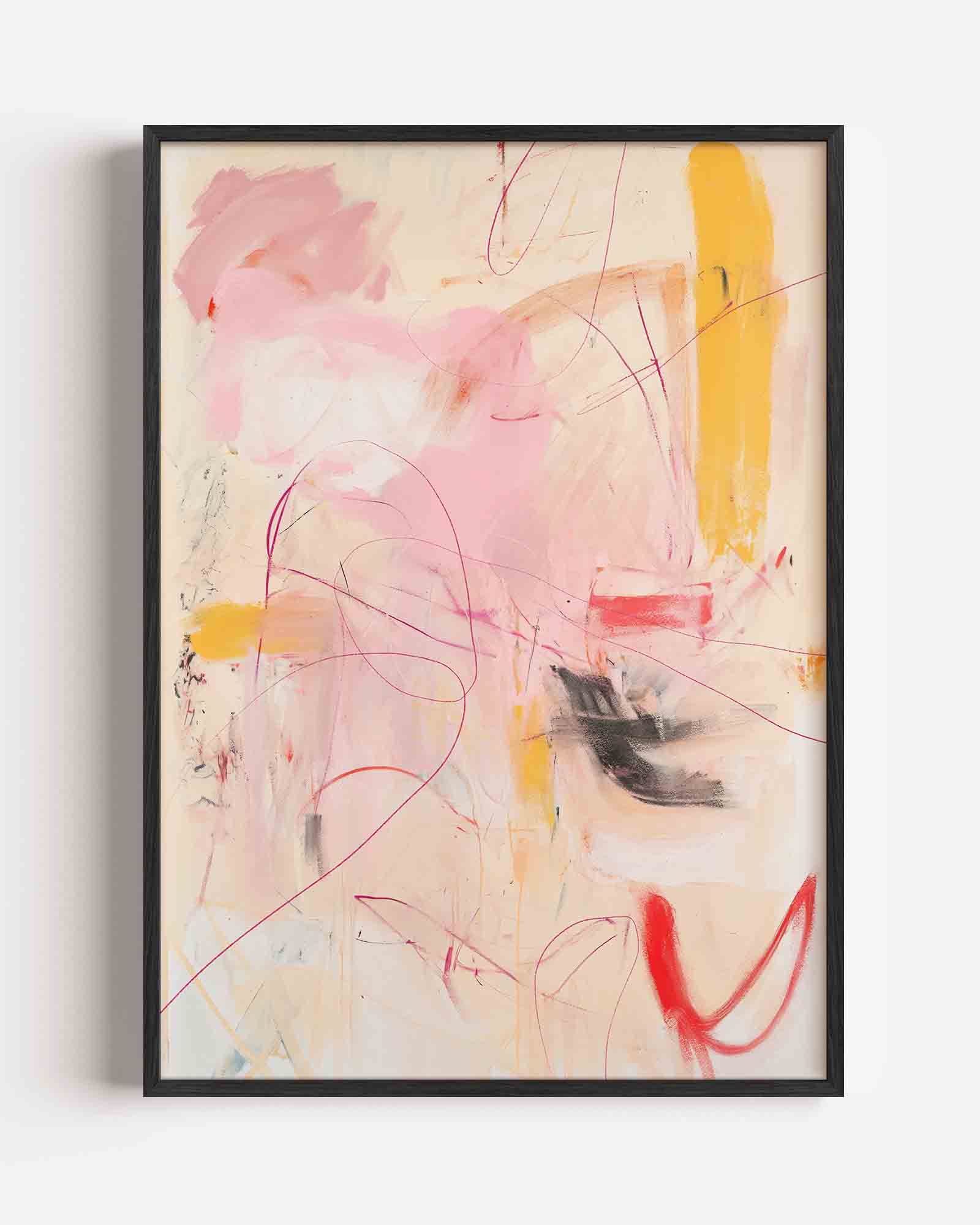 Abstracte roze en gele Poster