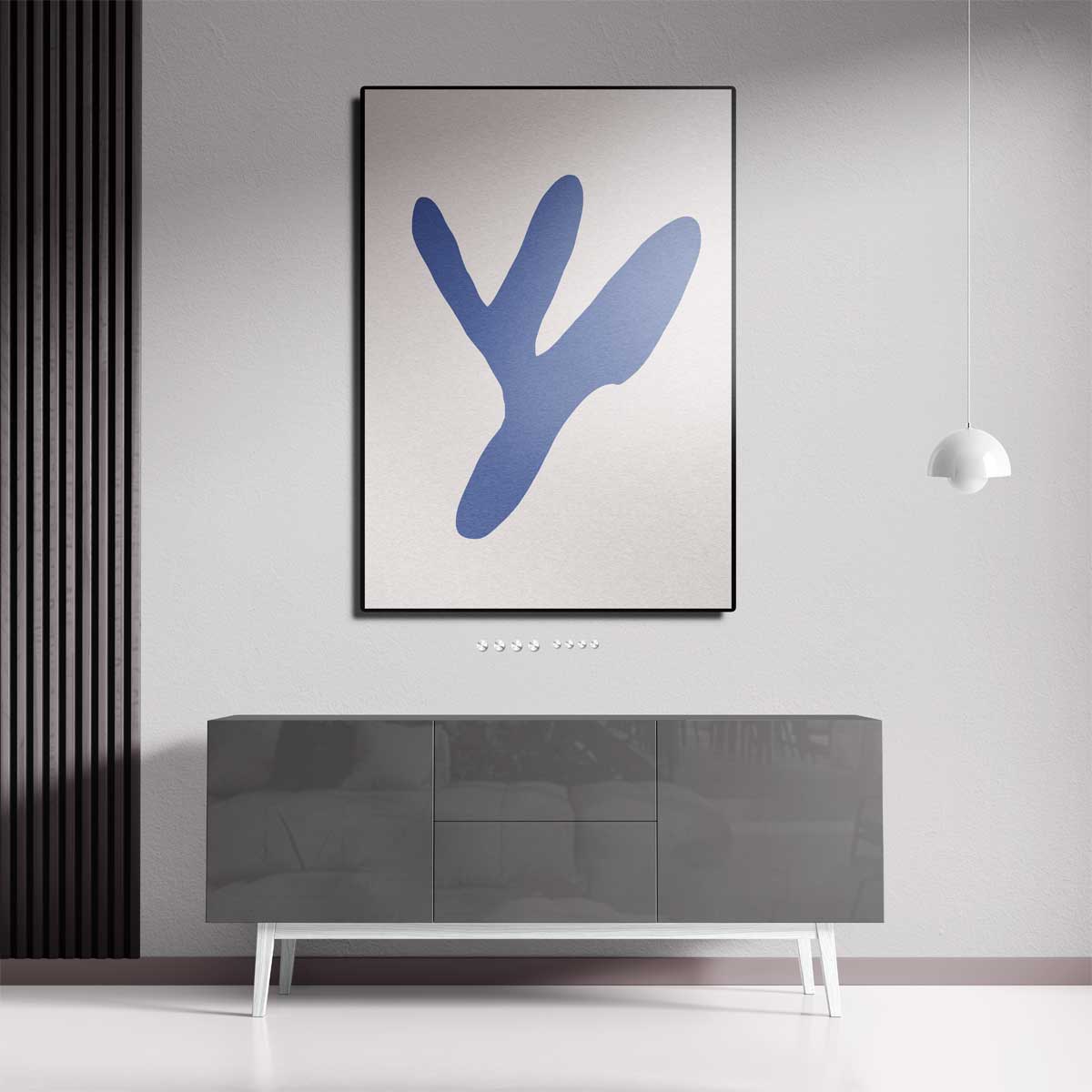 Abstract Blauw Tak Design Kunstwerk-canvas-dibond-plexiglas-wanddecoratie-WallArtistic