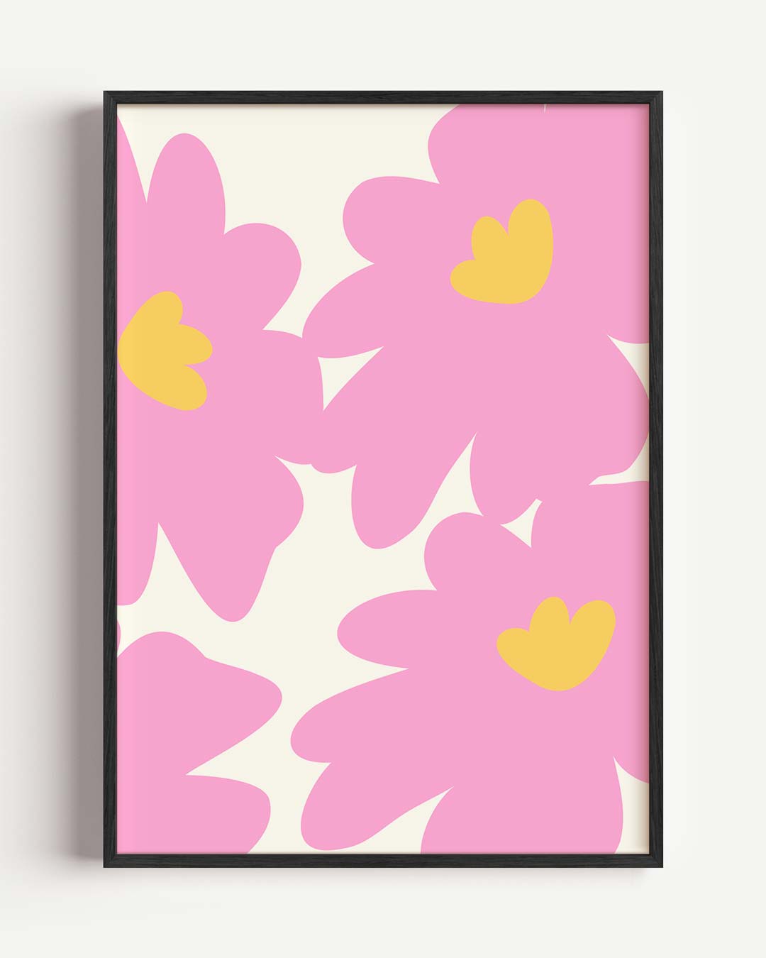 Roze Bloemen Abstract Poster-WallArtistic
