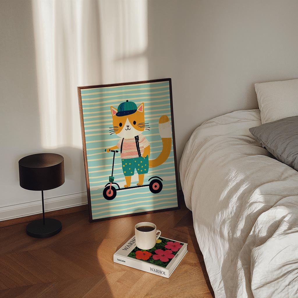 Speelse Kat op Step Poster