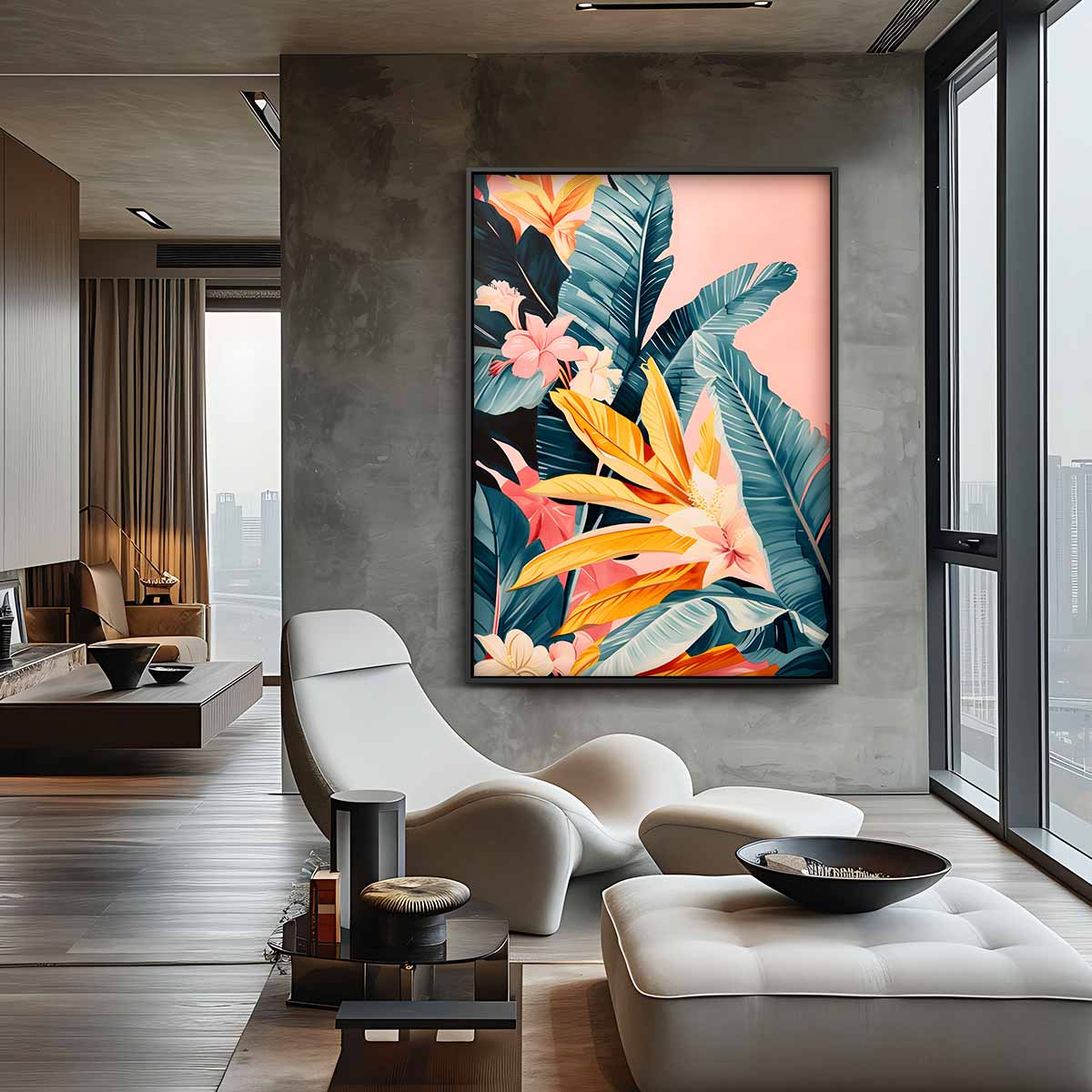 Tropische Bloemenpracht Kunstwerk-canvas-dibond-plexiglas-wanddecoratie-WallArtistic