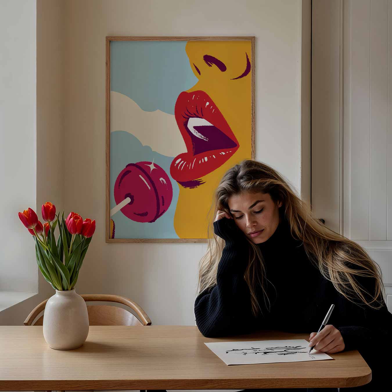 Verleidelijke Lolly Vrouw Poster
