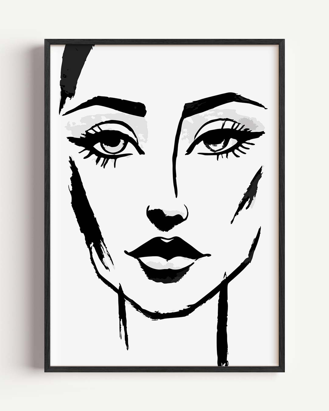 Artistieke Zwart-Wit Vrouwenportret Poster-WallArtistic