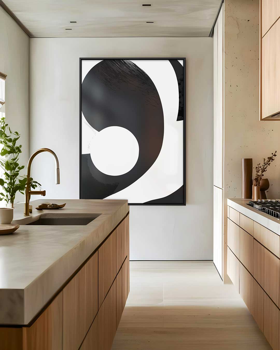 Abstracte Contrasten Kunstwerk-canvas-dibond-plexiglas-wanddecoratie-WallArtistic