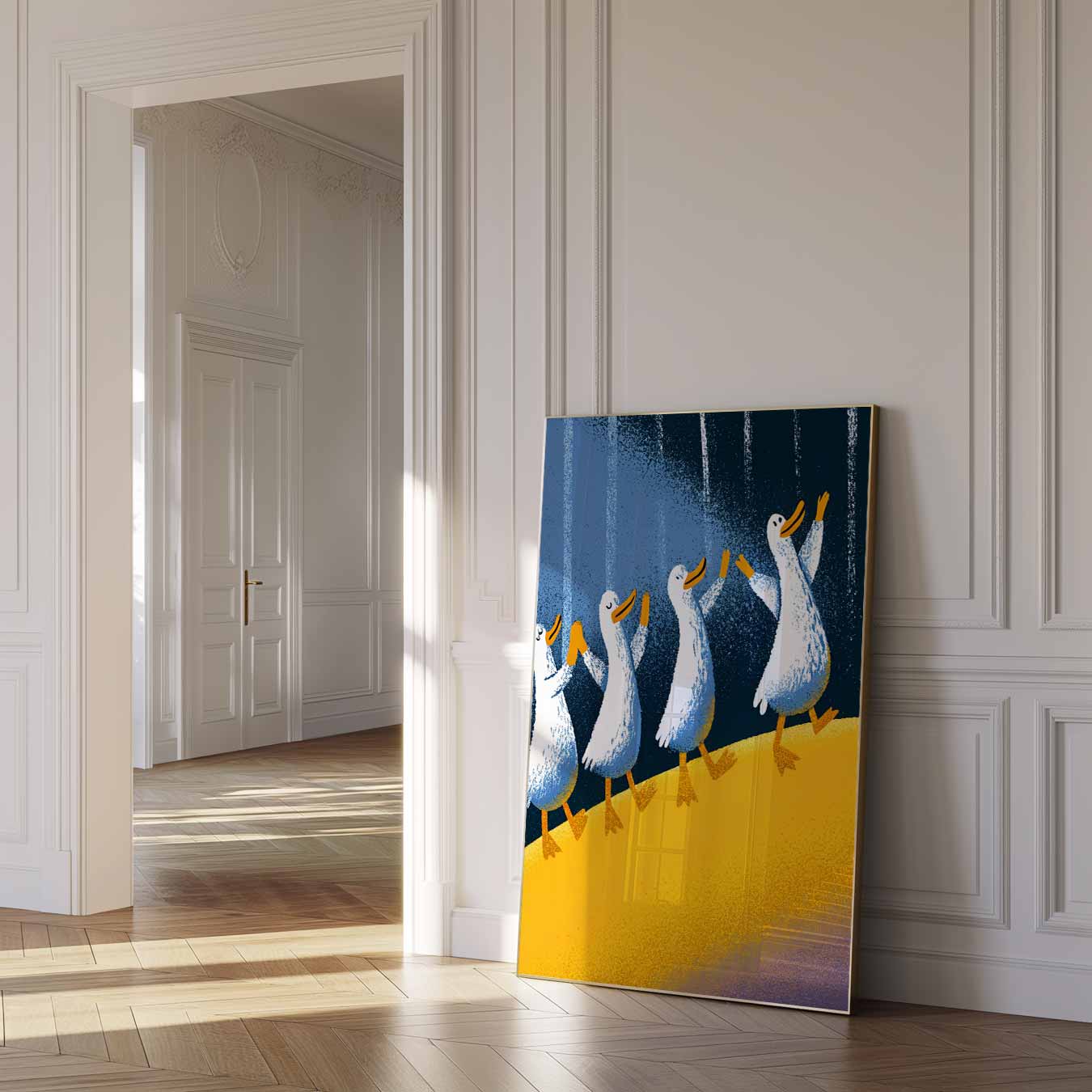 Dansende Eenden Parade Poster-WallArtistic