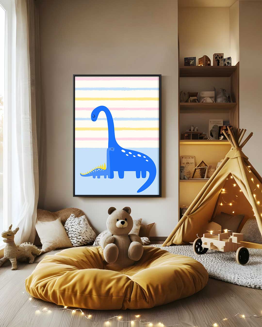 Dierbare Dino Vriendschap Kunstwerk-canvas-dibond-plexiglas-wanddecoratie-WallArtistic