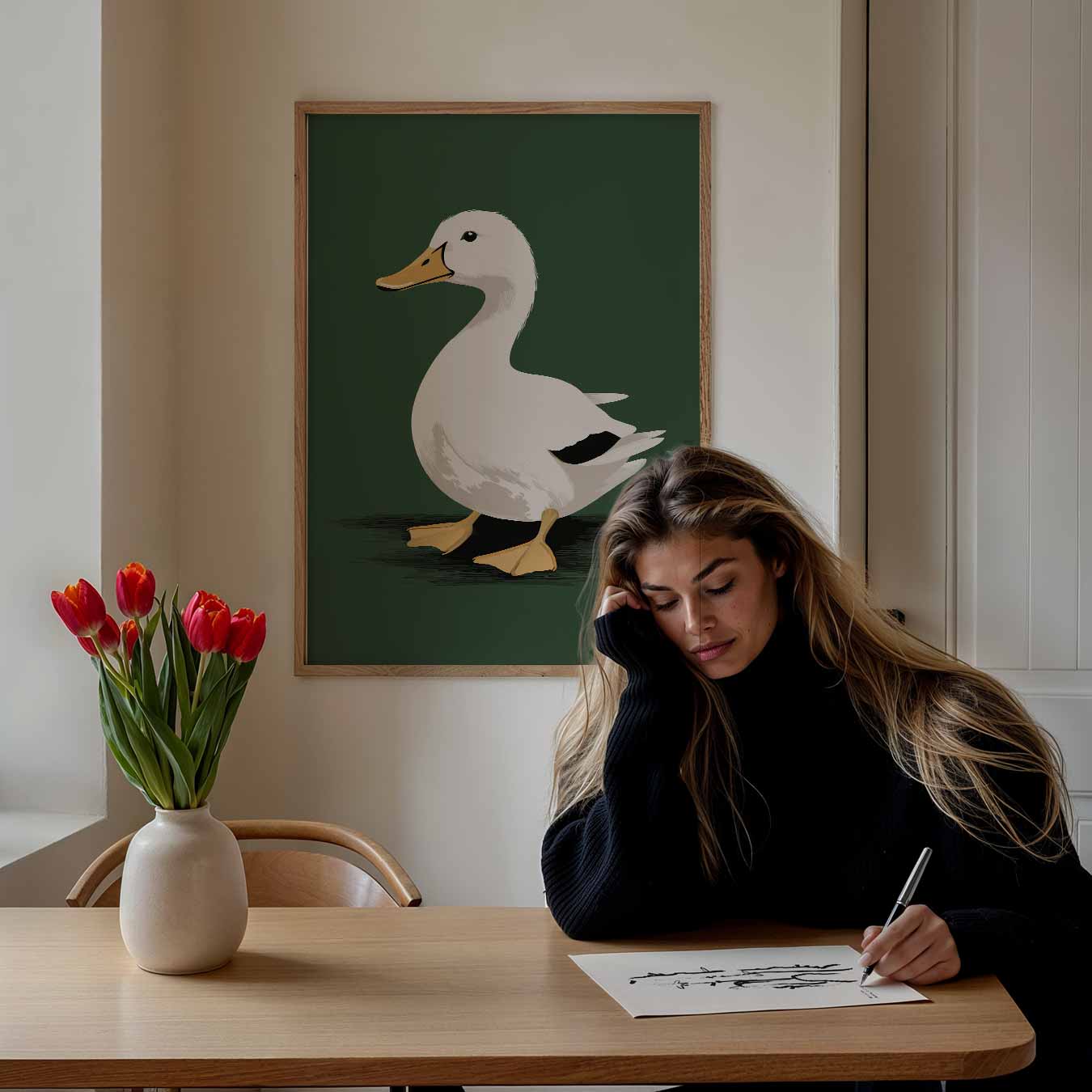 Schattige Eend Illustratie Poster