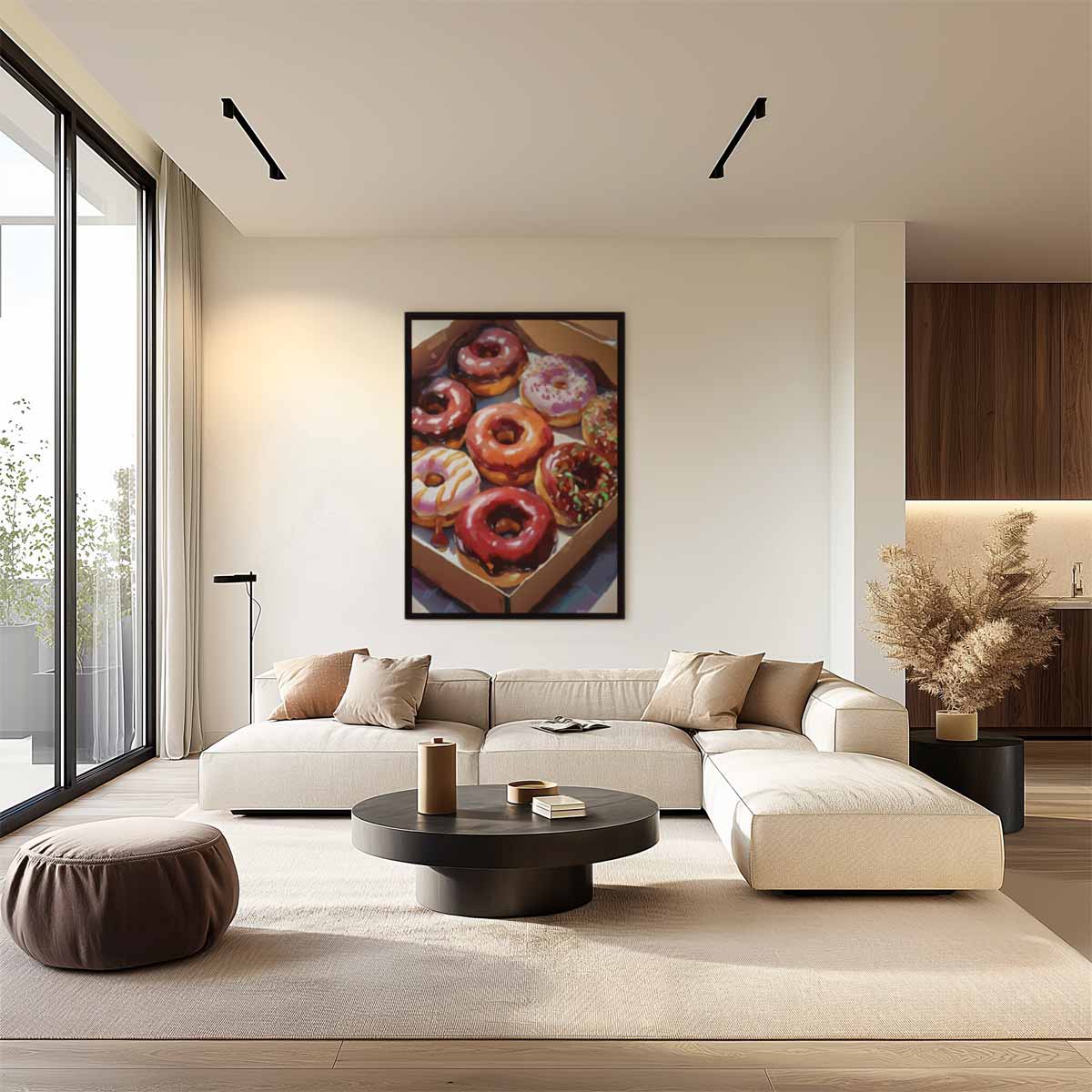 Donut Delight in Kleurrijke Doos Kunstwerk-canvas-dibond-plexiglas-wanddecoratie-WallArtistic