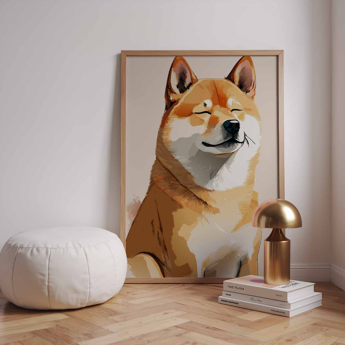 Schattige Shiba Inu Illustratie Poster-WallArtistic