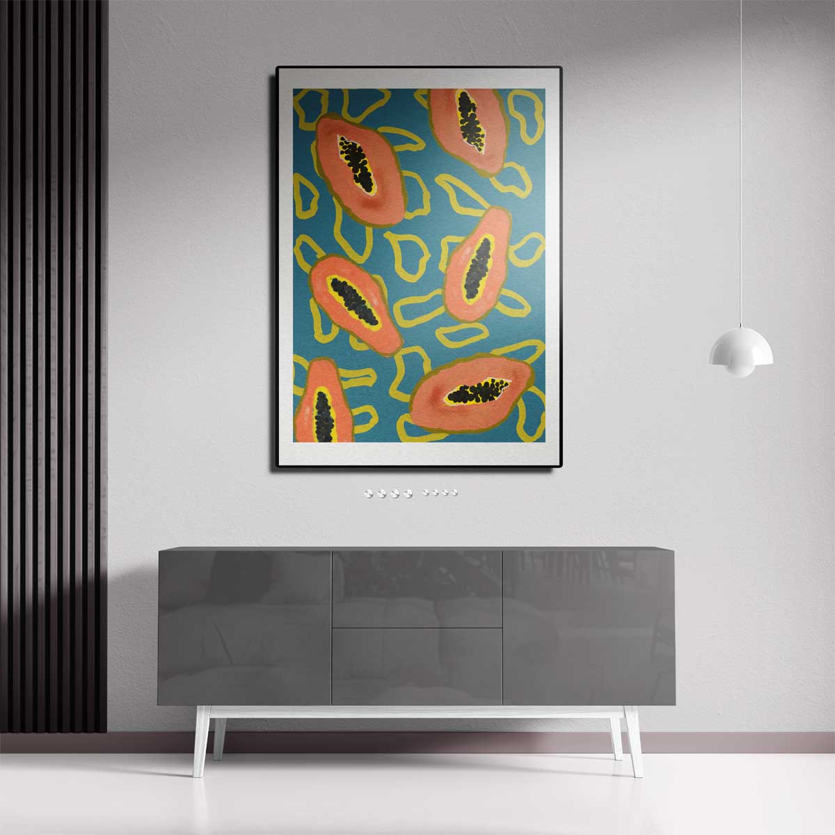 Tropische Papaya Print Kunstwerk-canvas-dibond-plexiglas-wanddecoratie-WallArtistic
