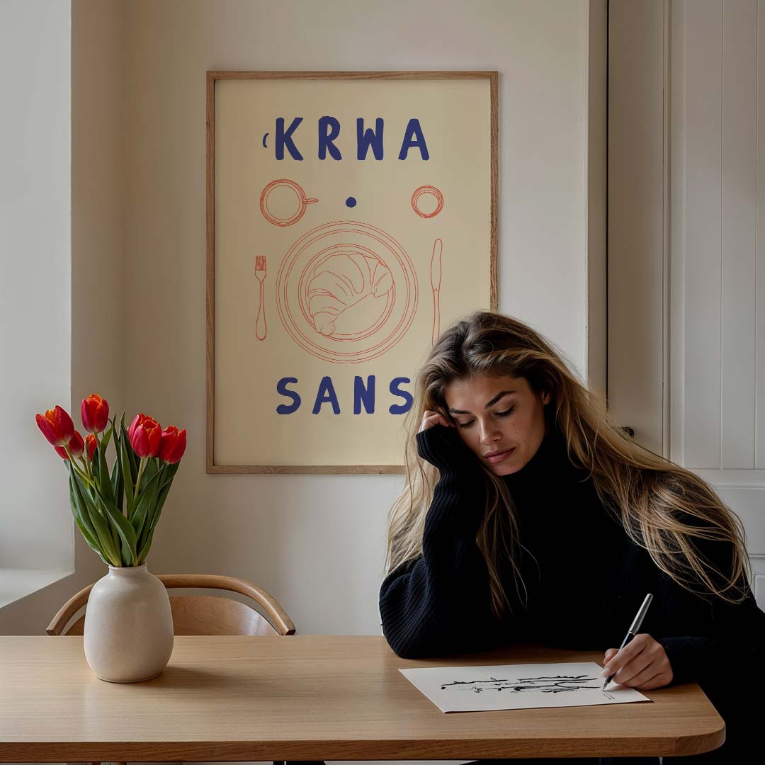 Croissant Ochtendmoment Poster-WallArtistic