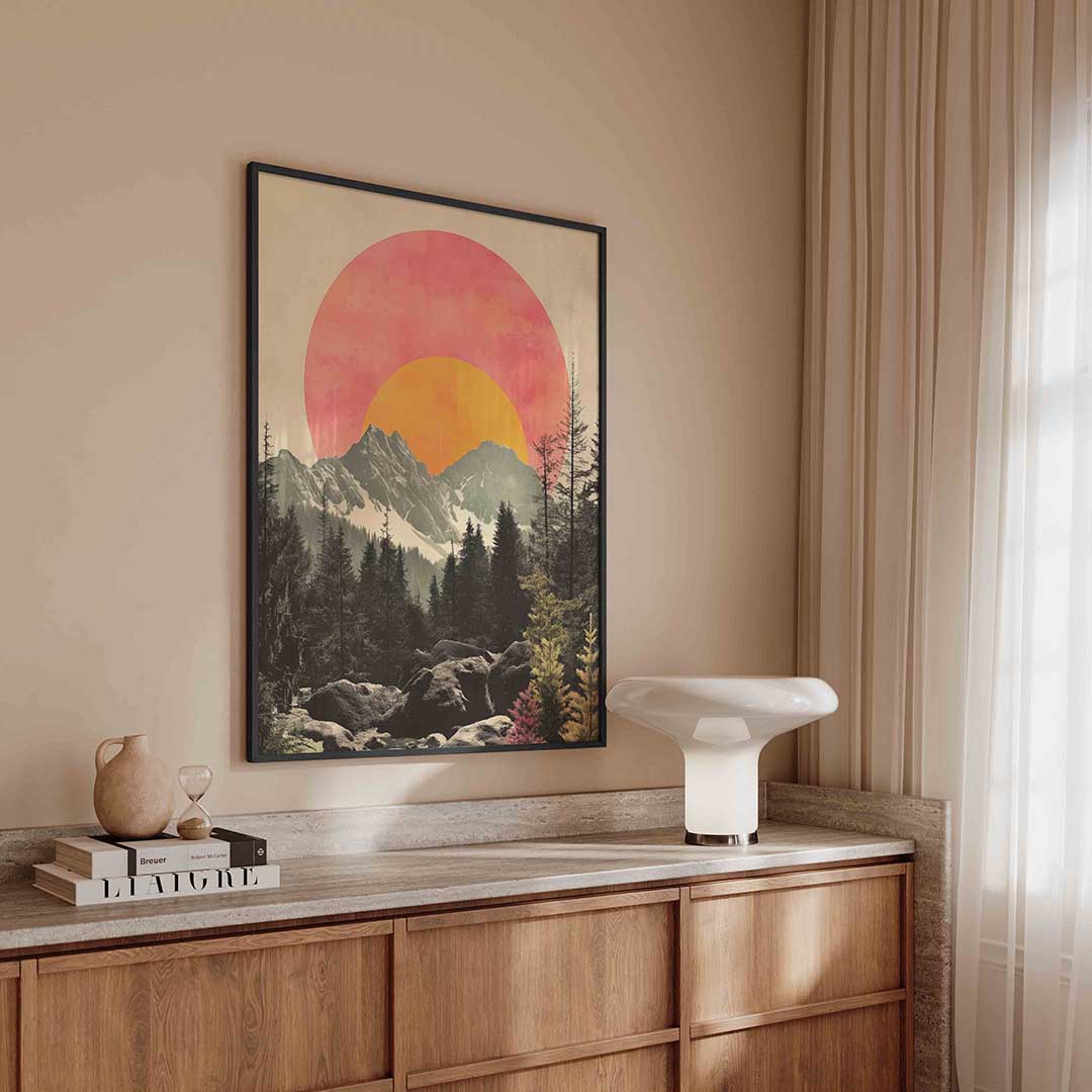 Bergen en zon Poster