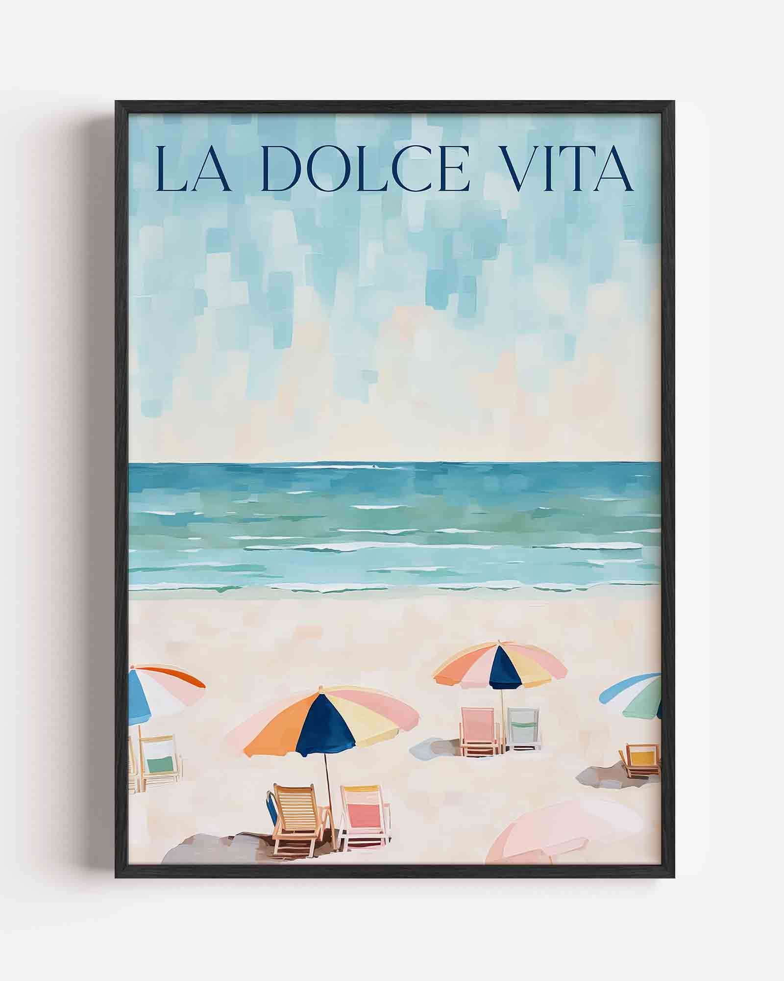 Strandstoelen en parasols Poster