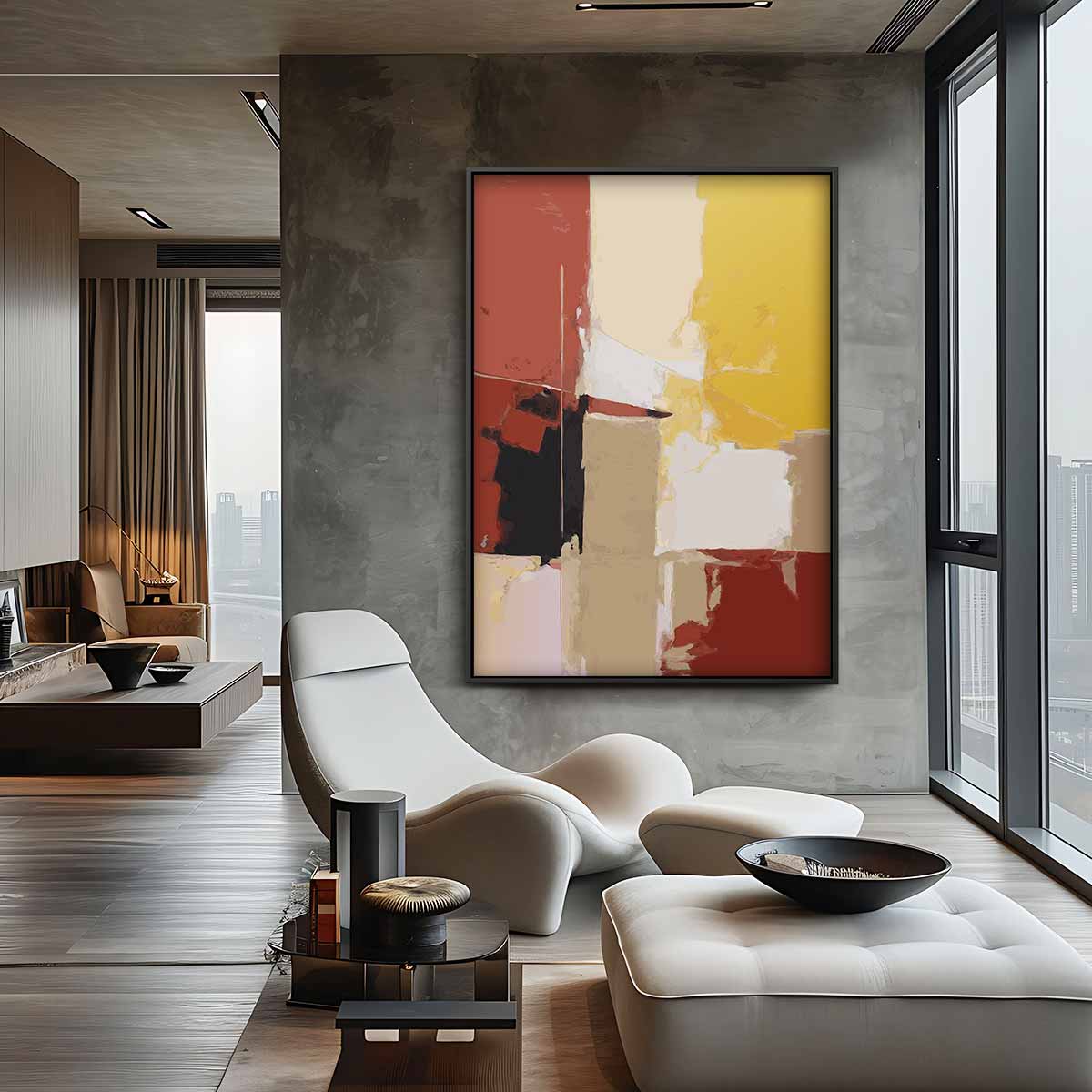 Abstracte Harmonie Kunstwerk-canvas-dibond-plexiglas-wanddecoratie-WallArtistic