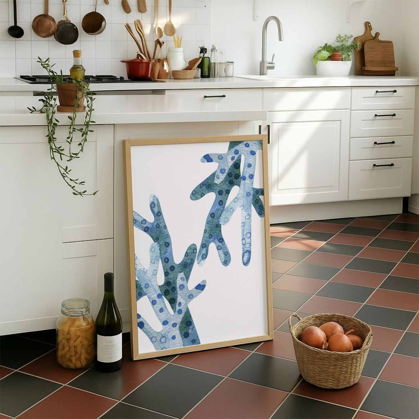 Blauwe Koraal Poster-WallArtistic