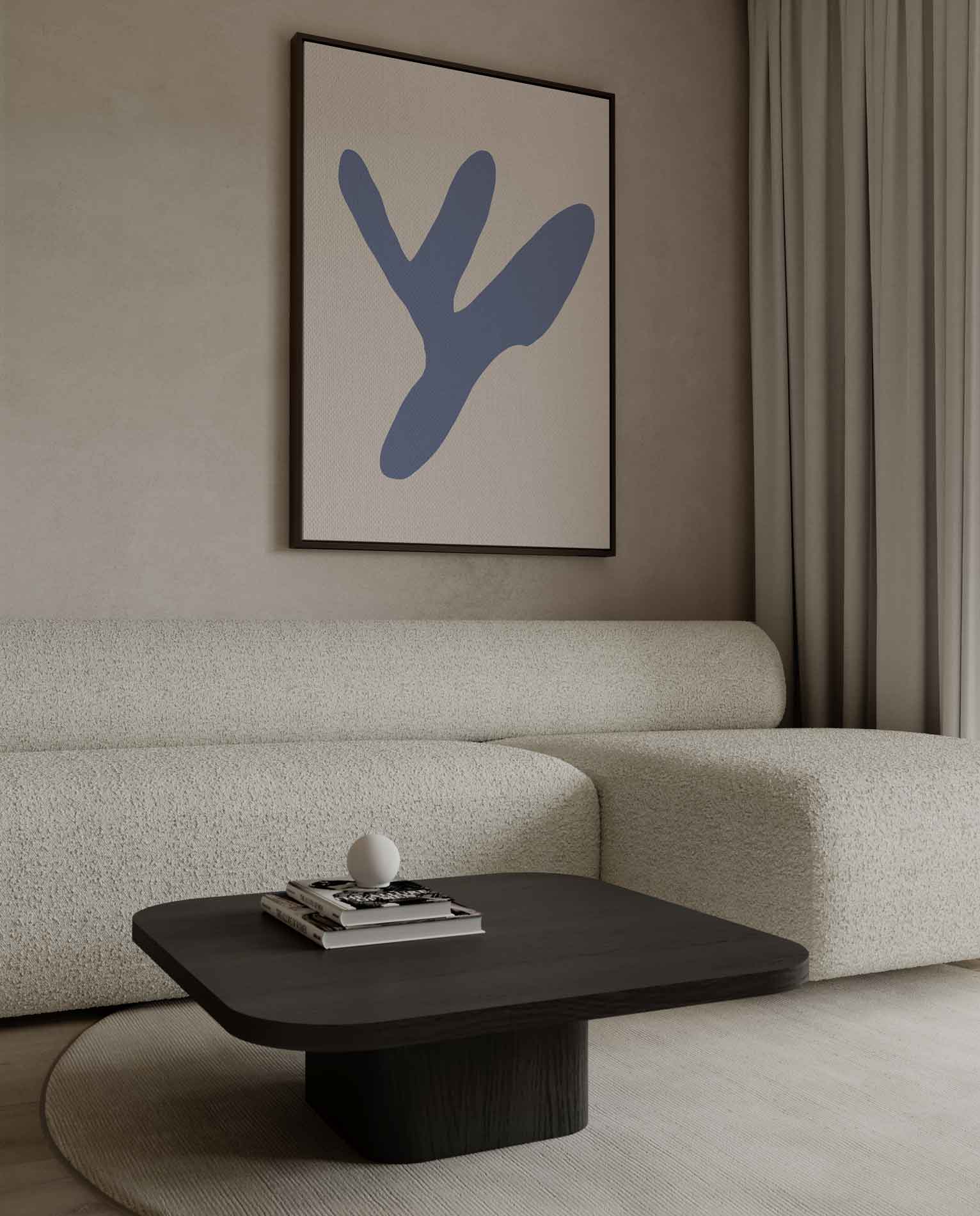 Abstract Blauw Tak Design Kunstwerk-canvas-dibond-plexiglas-wanddecoratie-WallArtistic