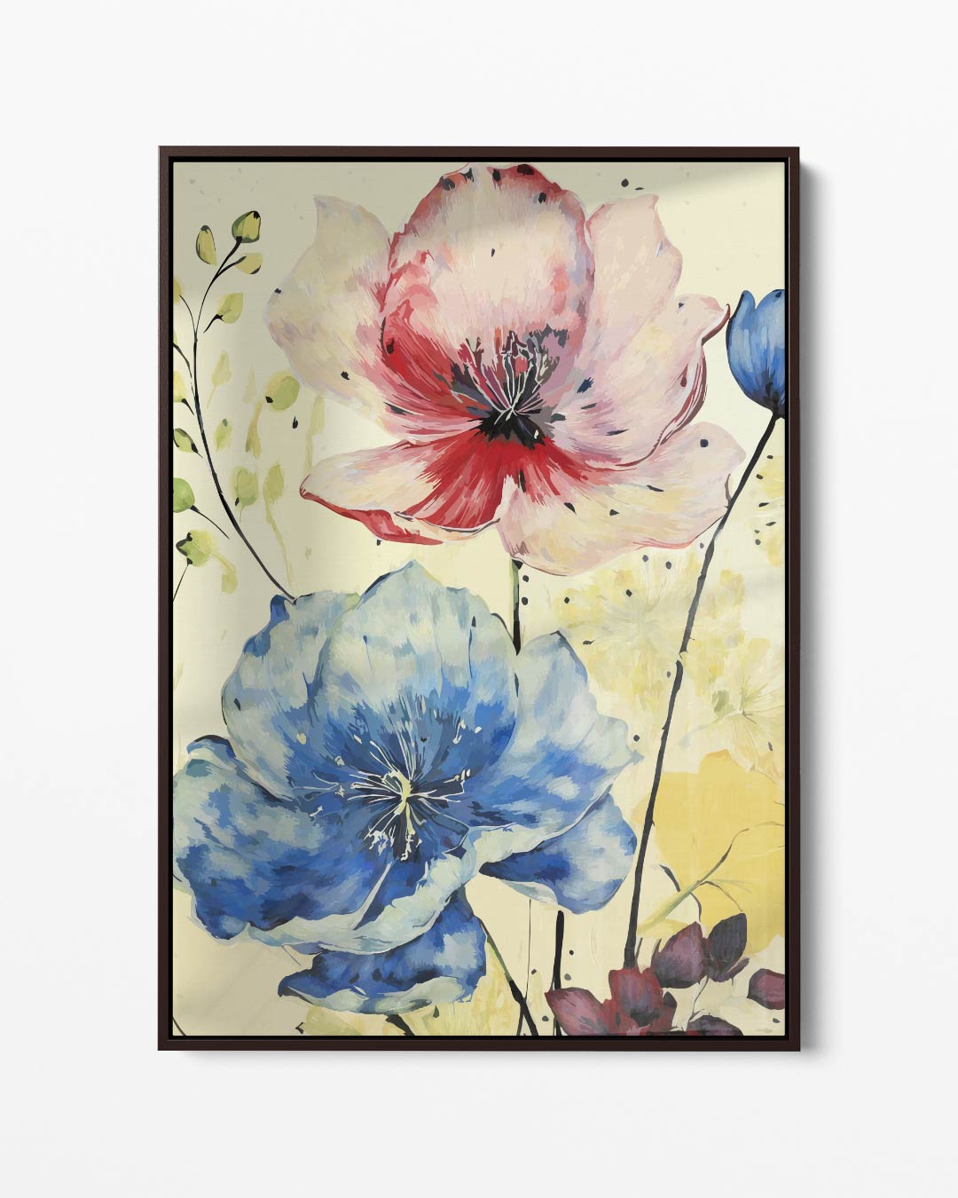 Bloemenpracht in Aquarel Kunstwerk-canvas-dibond-plexiglas-wanddecoratie-WallArtistic