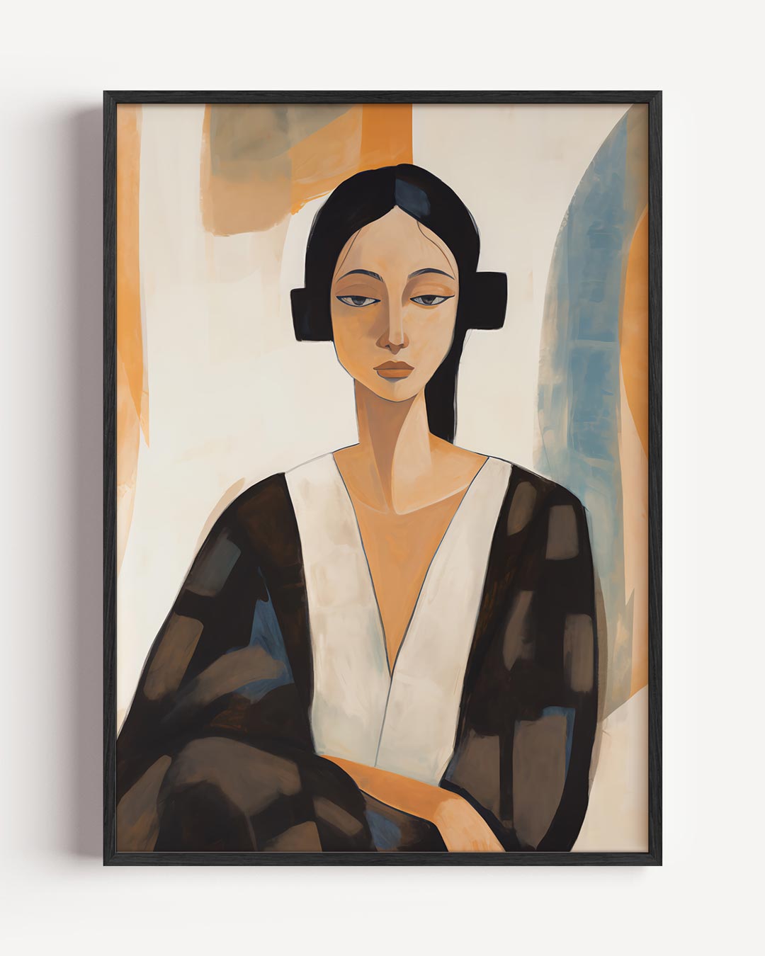 Abstracte Stijlvolle Vrouwelijke Portretposter-WallArtistic