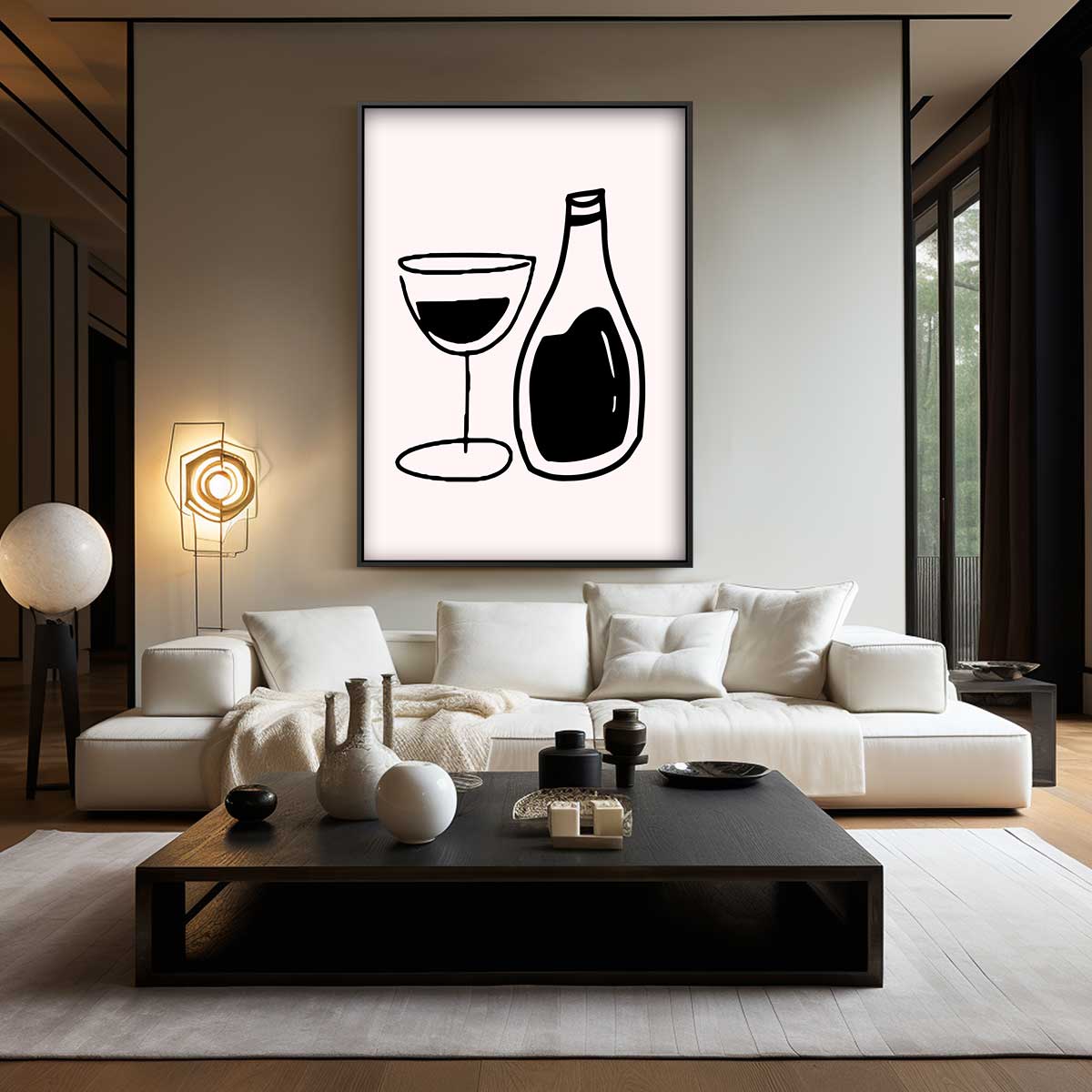 Minimalistische Wijnkunst Kunstwerk-canvas-dibond-plexiglas-wanddecoratie-WallArtistic