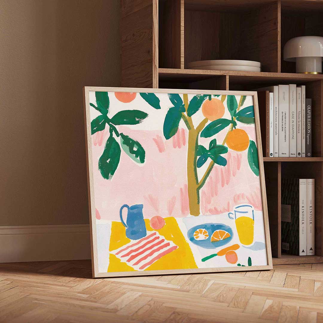 Citrus en tafel Poster