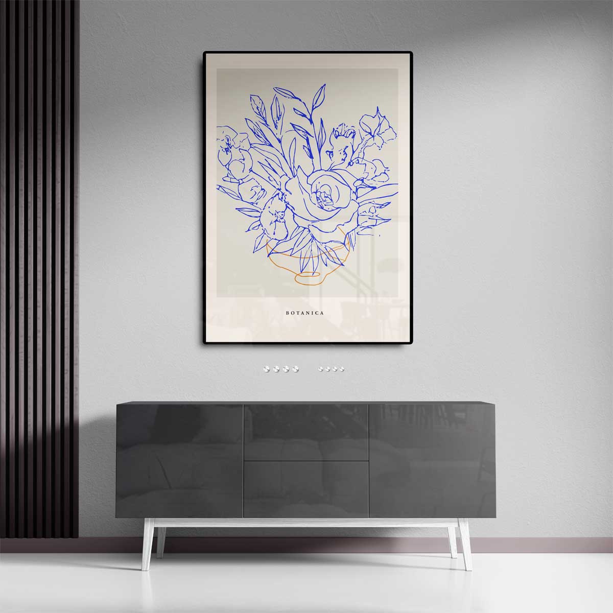 Botanica Bloemenschets Kunstwerk-canvas-dibond-plexiglas-wanddecoratie-WallArtistic