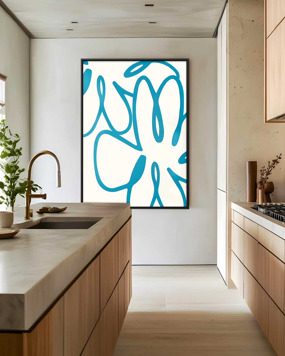 Bloemige Expressie Kunstwerk-canvas-dibond-plexiglas-wanddecoratie-WallArtistic