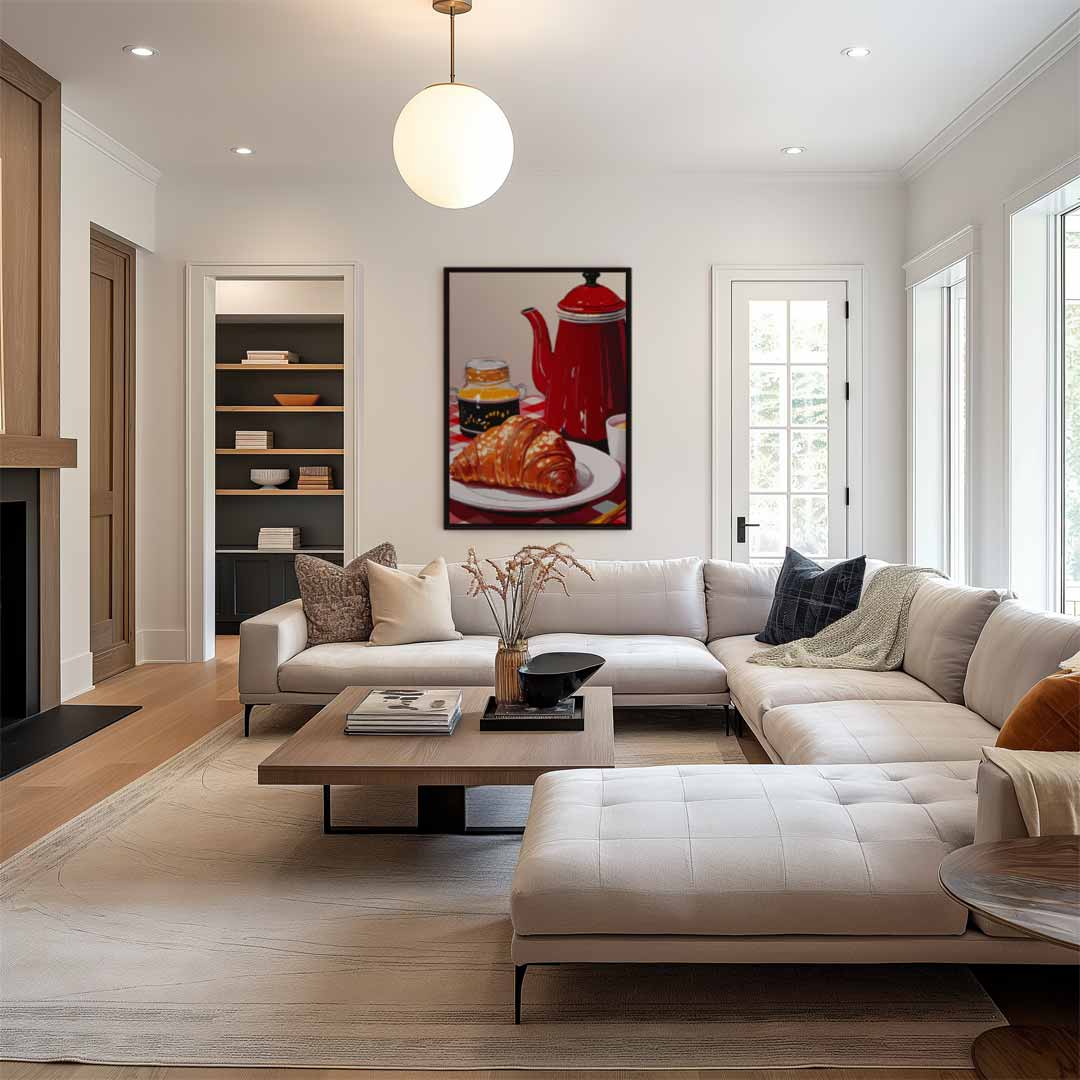 Franse Ontbijtsfeer Kunstwerk-canvas-dibond-plexiglas-wanddecoratie-WallArtistic