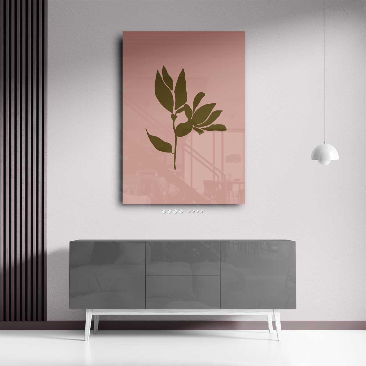 Simpele Blad Silhouet Kunstwerk-canvas-dibond-plexiglas-wanddecoratie-WallArtistic