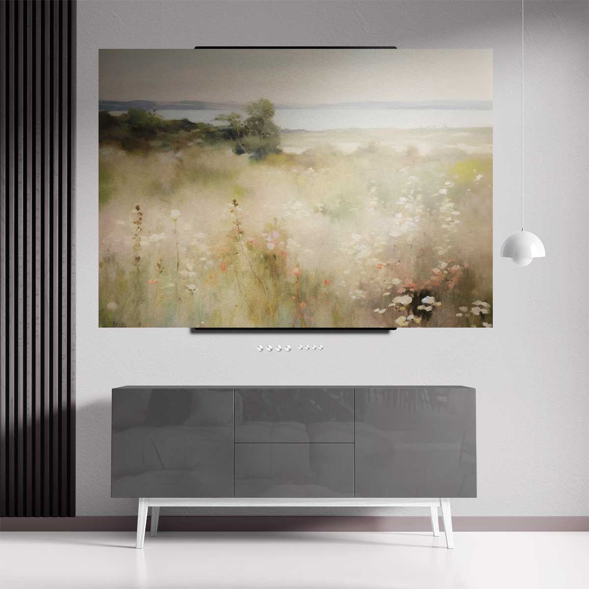 Zonovergoten Bloemenweide Kunstwerk-canvas-dibond-plexiglas-wanddecoratie-WallArtistic