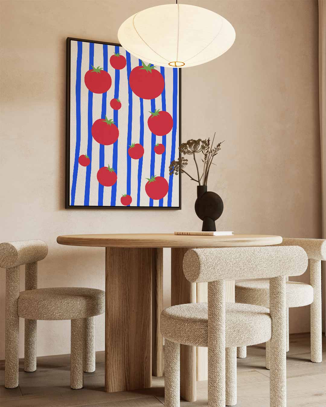 Speelse Kerstomaten Rhapsodie Kunstwerk-canvas-dibond-plexiglas-wanddecoratie-WallArtistic