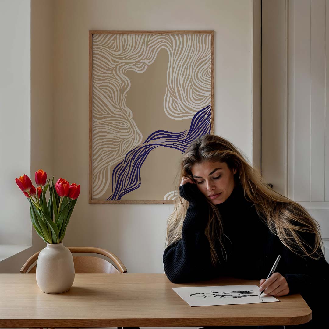 Abstracte Lijnkunst Poster-WallArtistic