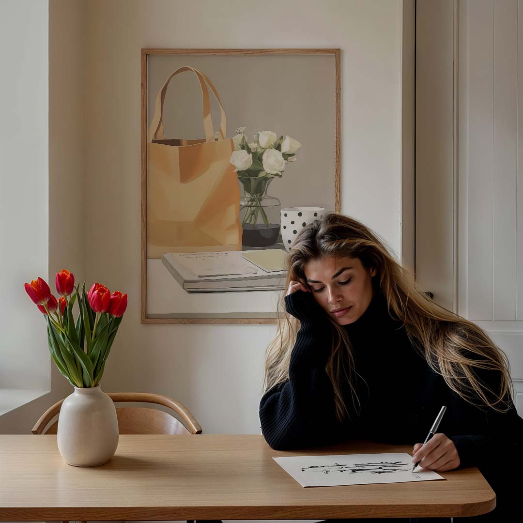 Elegant Thuiswerkplek Poster-WallArtistic