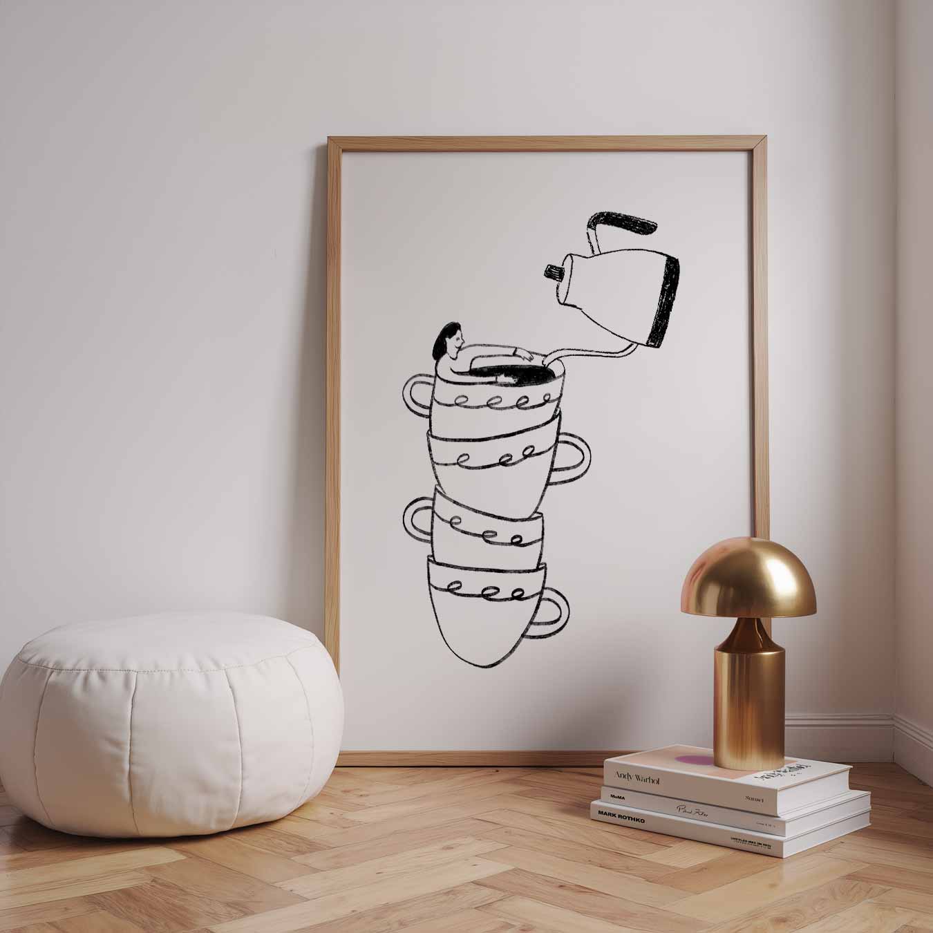 Koffiegenot Illustratie Poster