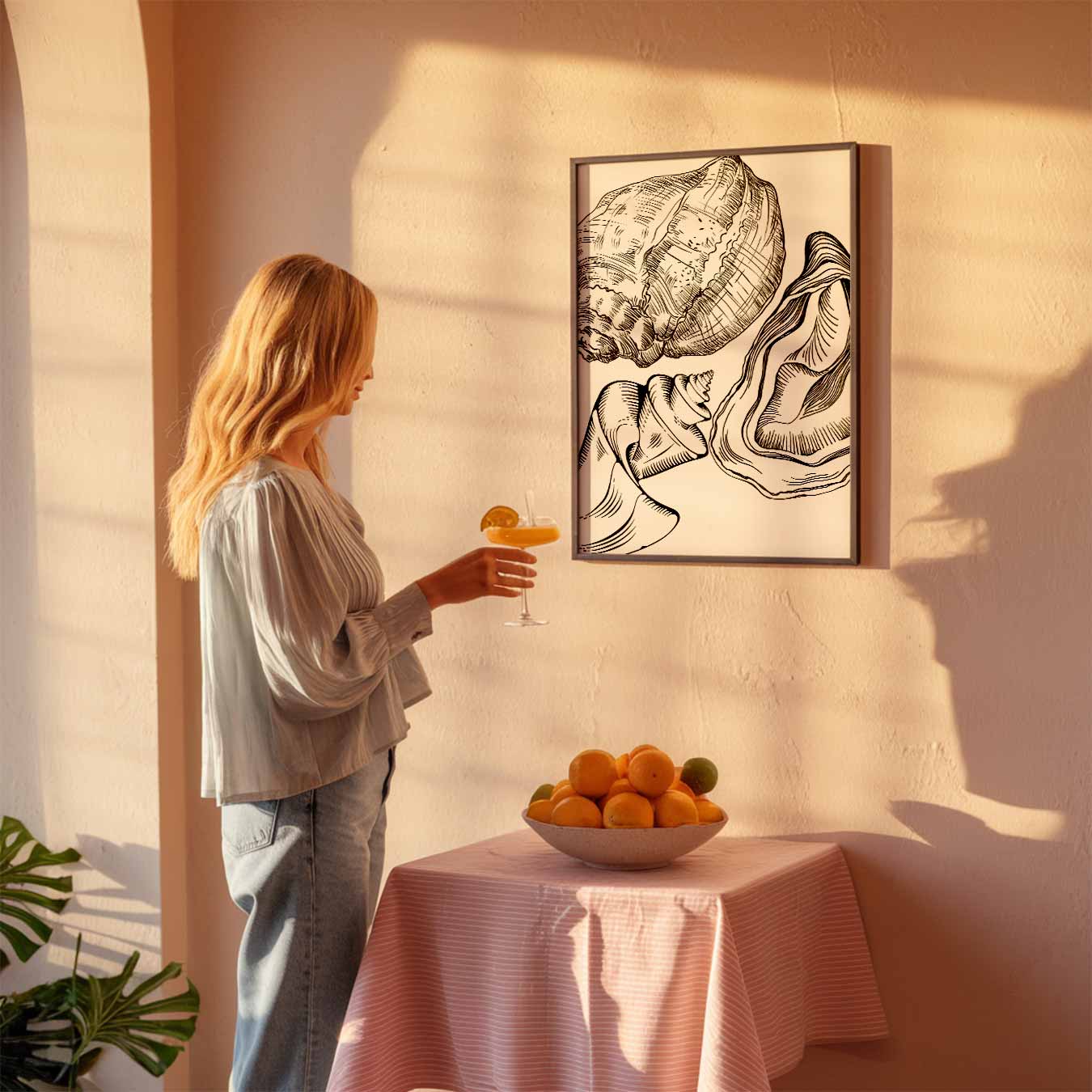 Elegante Schelpentekening Poster