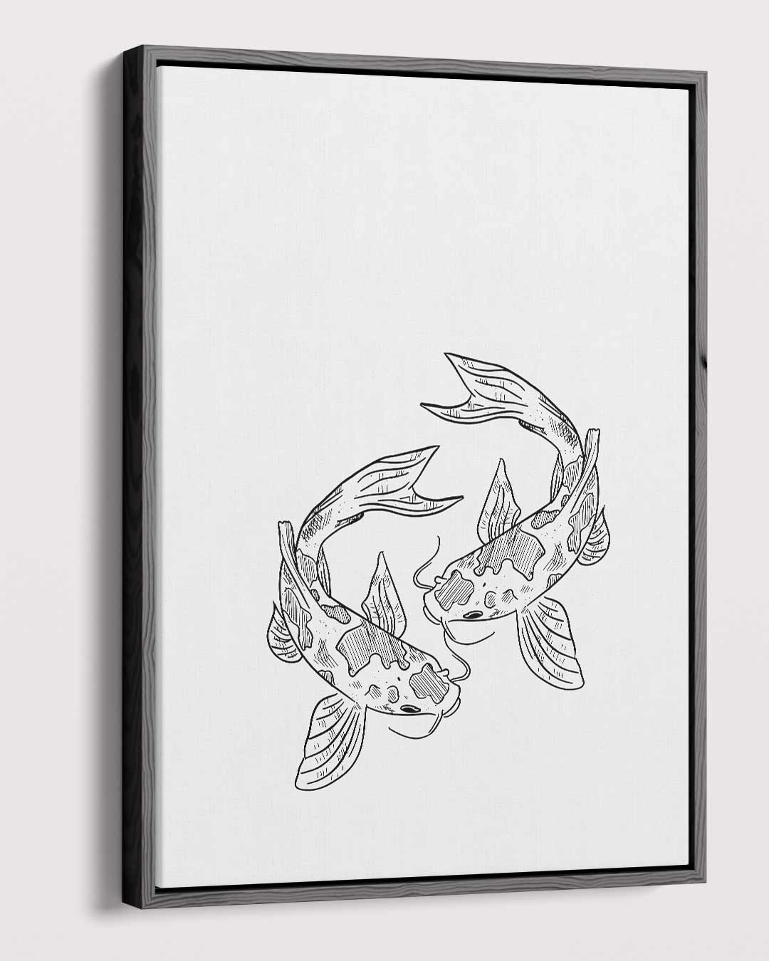 Koi Karper Illustratie Kunstwerk-canvas-dibond-plexiglas-wanddecoratie-WallArtistic