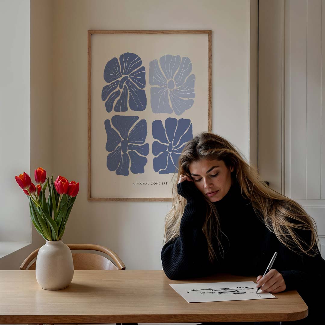 Moderne Bloemenkunst Poster-WallArtistic