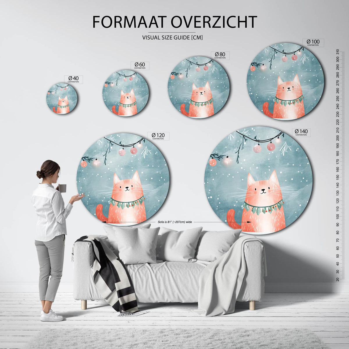 Kerstkat Muurcirkel