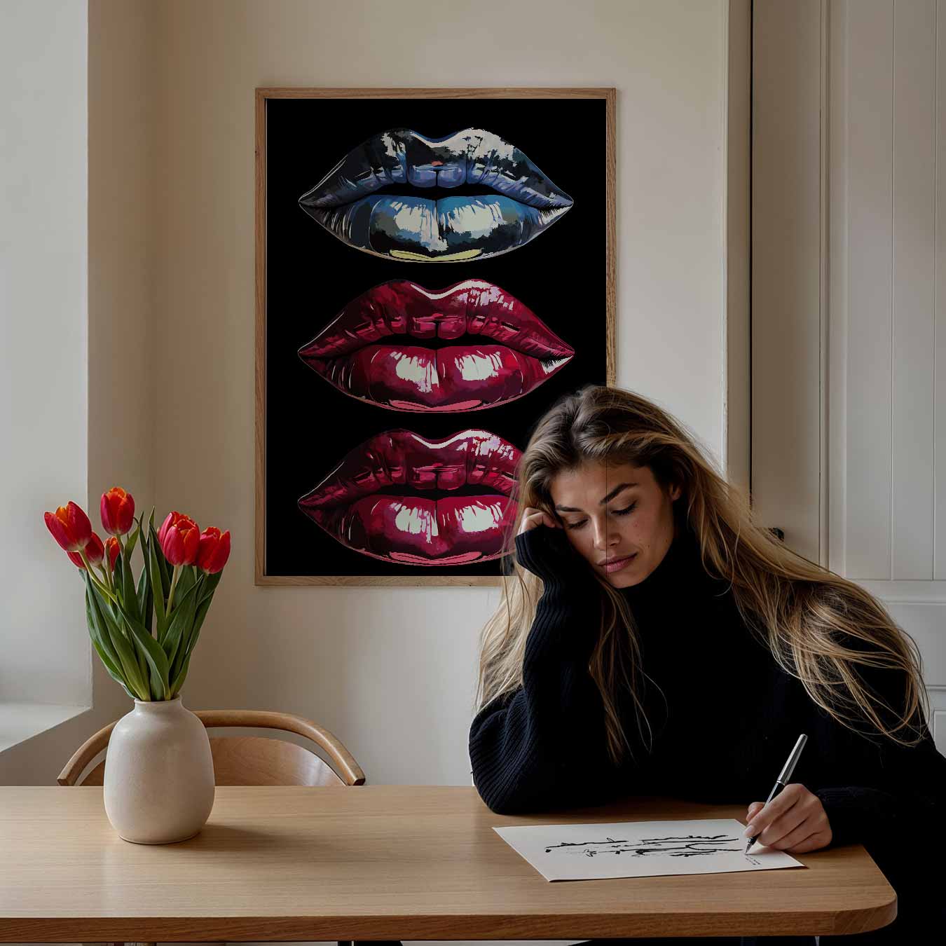 Kleurrijke Lippenkunst Poster-WallArtistic