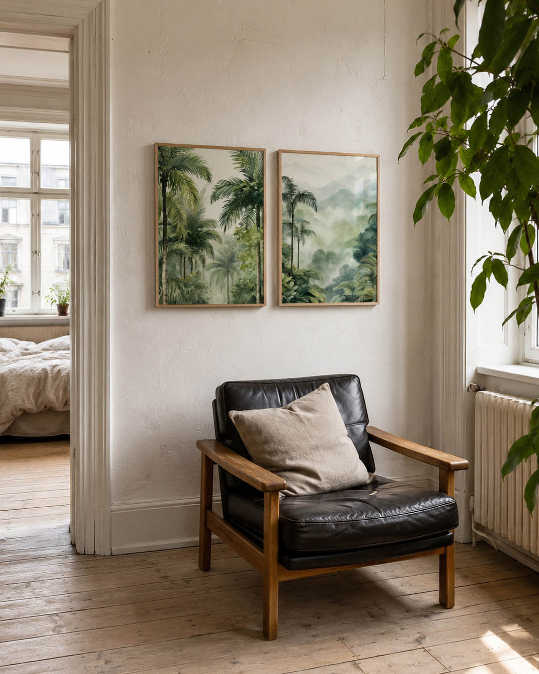 Groene palmen Posterset