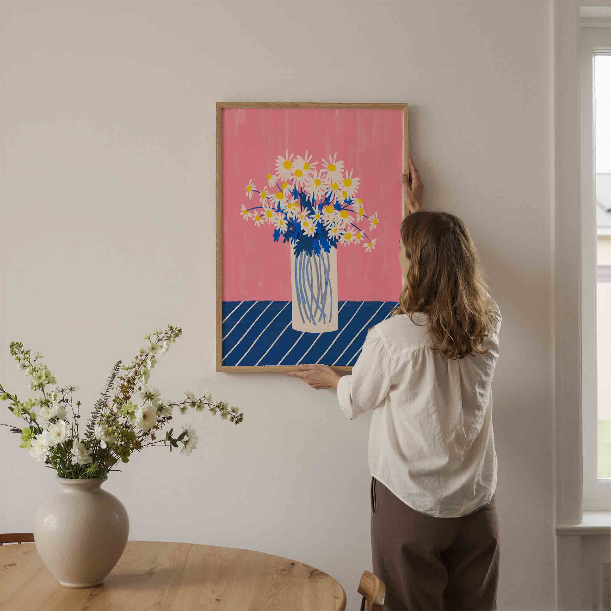Margrieten in vaas Poster