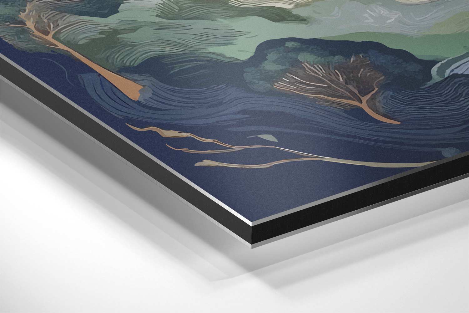Groene Boswaterval Kunstwerk-canvas-dibond-plexiglas-wanddecoratie-WallArtistic